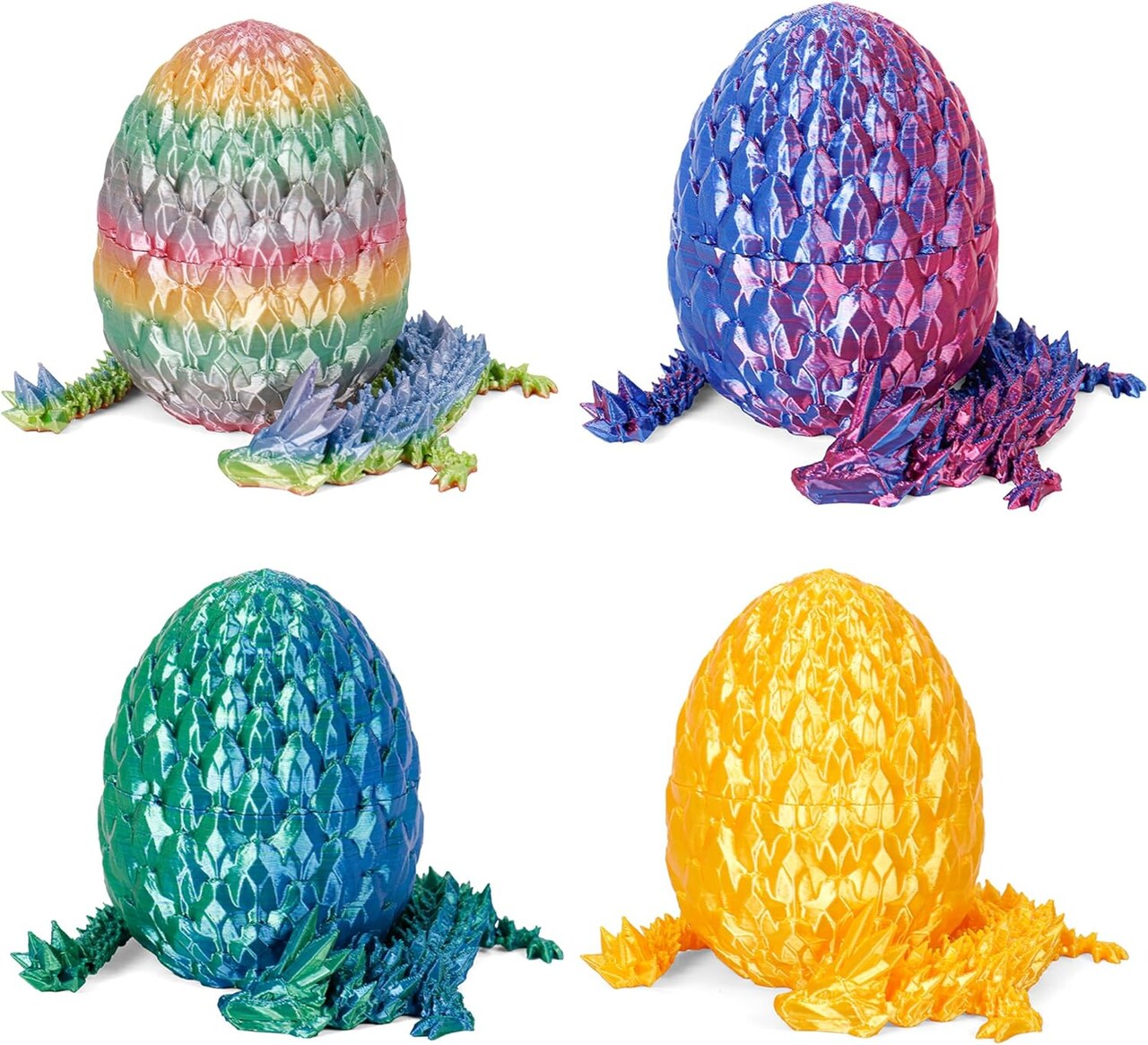 4 PCS Dragon Egg, 3D Printed Dragon Eggs with Dragon Inside Surprise Mystery Dragon Egg Fidget Toy